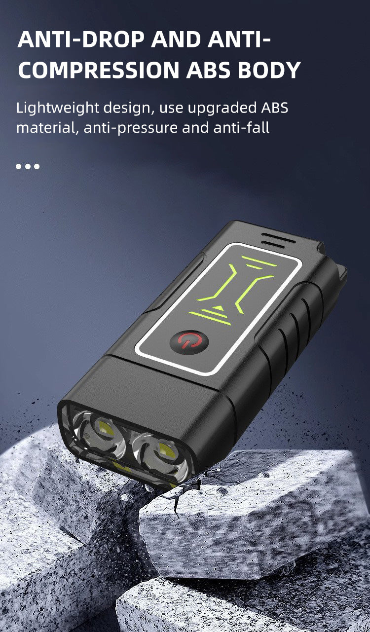 Dual-Core LED-Schlüsselanhänger, wiederaufladbar &amp; spritzfestmit individueller Lasergravur oder Anti-Lost-Text