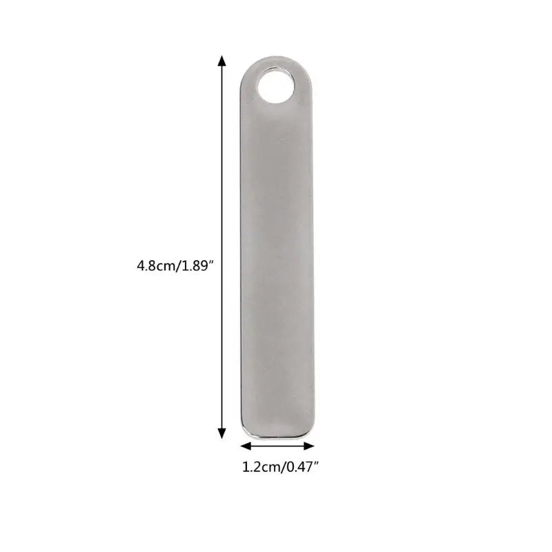 Edelstahl-Schlüsselanhänger 4,8×1,2 cm mit Anti-Lost-Text Lasergravur