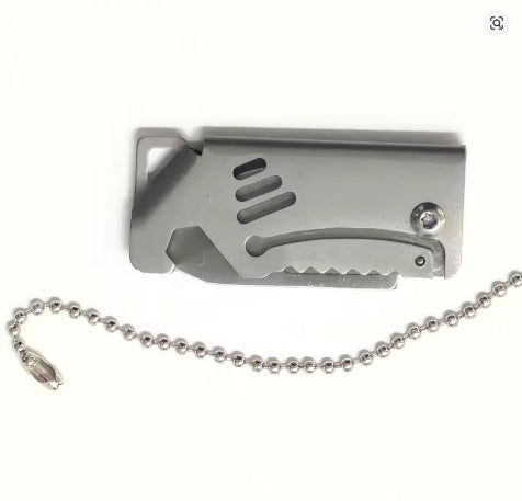 Mini-Outdoor-Klappmesser mit D2-Stahlklinge, mit Flaschenöffner mit Anti-Lost-Text oder individueller Lasergravur