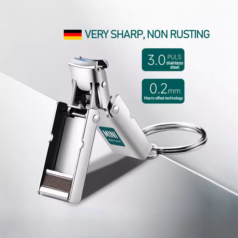 Klappbarer Edelstahl-Nagelknipser Reisegröße mit individueller Lasergravur oder Anti-Lost-Text