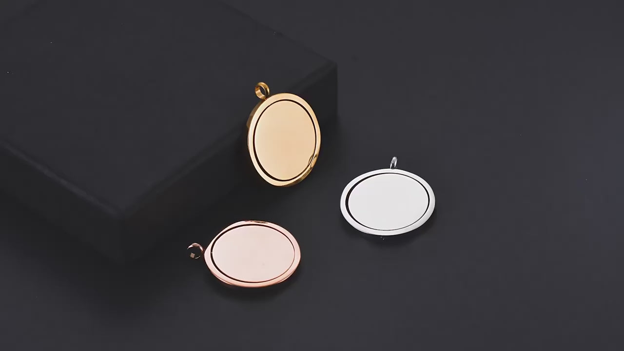 Edelstahl-Anhänger rund drehbar – mit Anti-Lost-Text & individueller Lasergravur